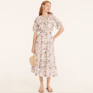 J. Crew Flora Obscura Cutout Dress